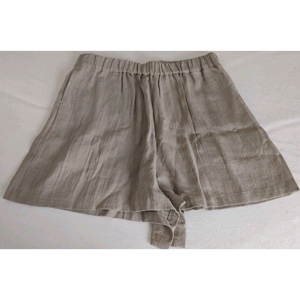Mary Claret House Shorts In Natural Women's Flax Linen Sz XXL Tan EUC USA Made - Picture 2 of 15